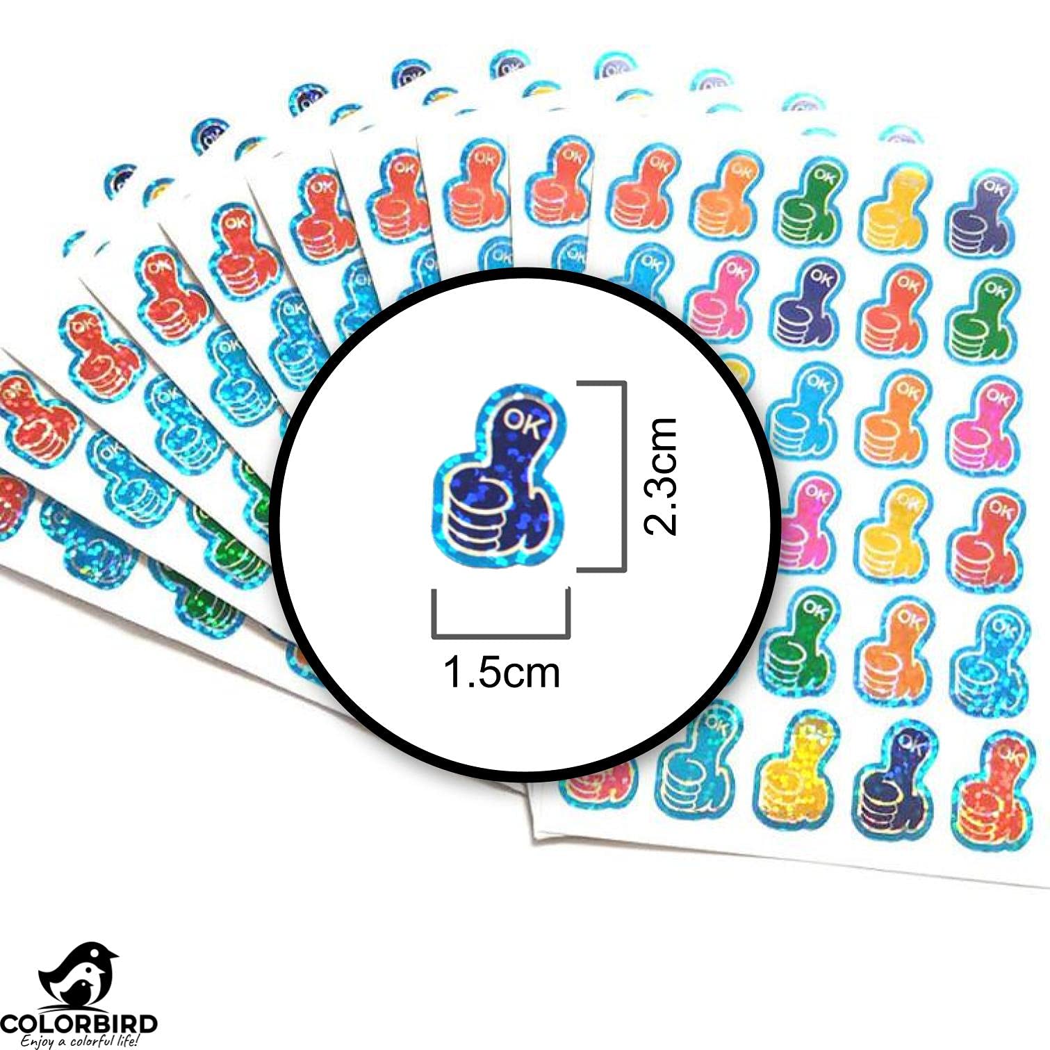 Amazon.co.jp: COLORBIRD ごほうびシール いいね OK シール (キラキラ